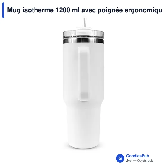 Mug isotherme personnalisable 1200 ml avec logo | Stasimus - Image 10