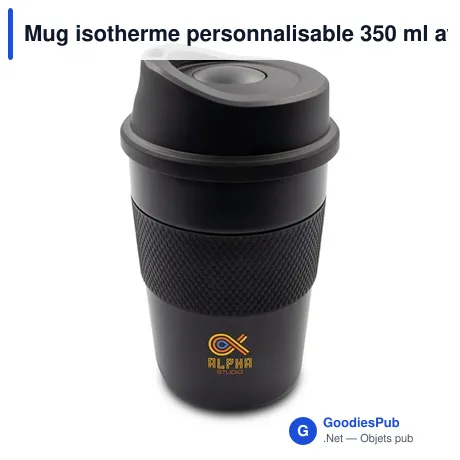 Mug isotherme personnalisable 350 ml avec logo | Adina