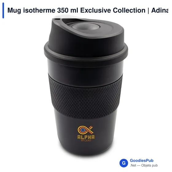 Mug isotherme personnalisable 350 ml avec logo | Adina - Image 1