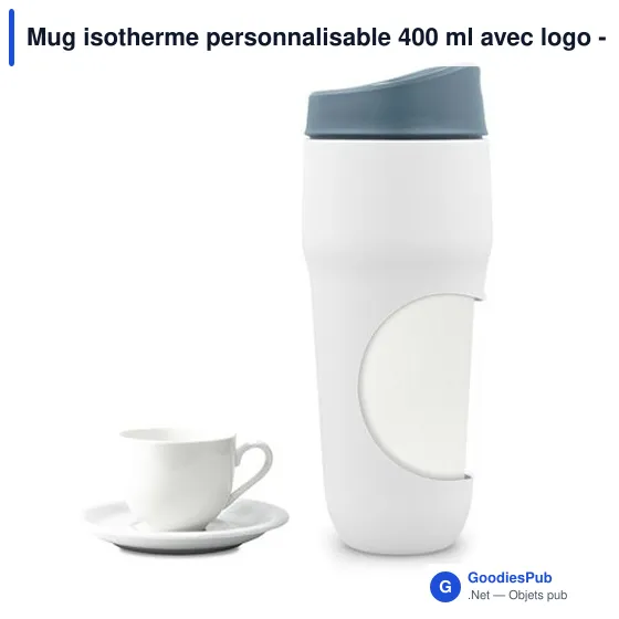 Mug isotherme personnalisable 400 ml avec logo - Air Gifts - Image 3