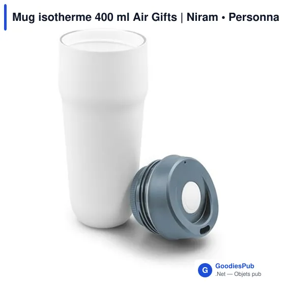 Mug isotherme personnalisable 400 ml avec logo - Air Gifts - Image 5