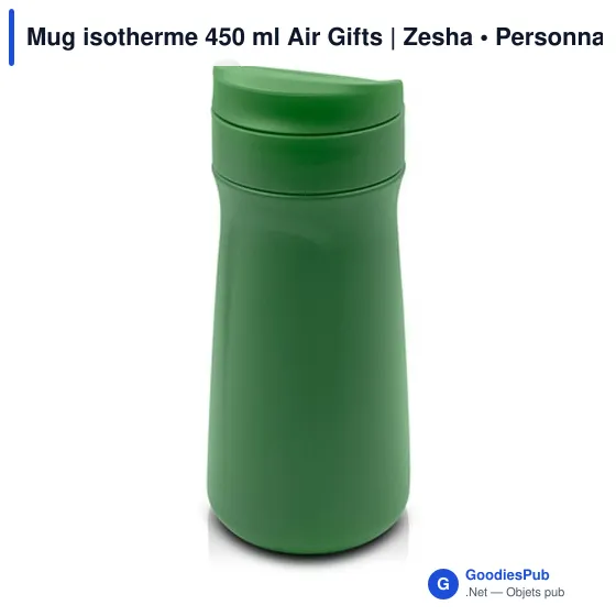 Mug isotherme personnalisable 450 ml avec logo - Air Gifts | Zesha - Image 1