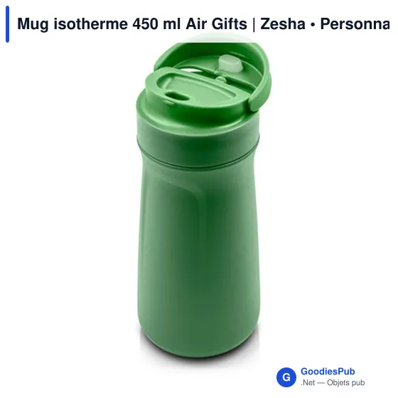 Mug isotherme personnalisable 450 ml avec logo - Air Gifts | Zesha - Image 3