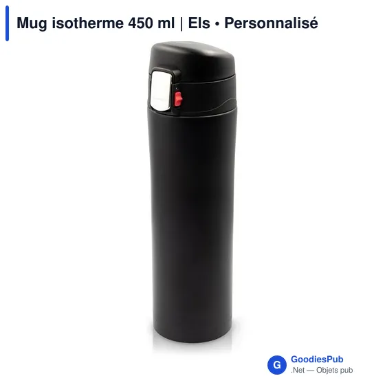 Mug isotherme personnalisable 450 ml avec logo - Els - Image 1