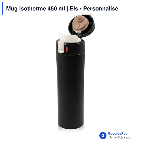 Mug isotherme personnalisable 450 ml avec logo - Els - Image 2