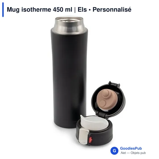 Mug isotherme personnalisable 450 ml avec logo - Els - Image 3