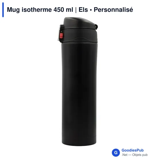Mug isotherme personnalisable 450 ml avec logo - Els - Image 5