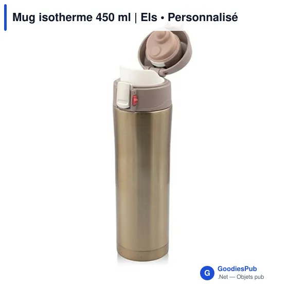 Mug isotherme personnalisable 450 ml avec logo - Els - Image 7