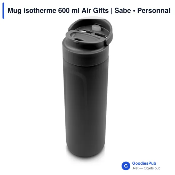 Mug isotherme personnalisable 600 ml avec logo - Air Gifts - Image 3