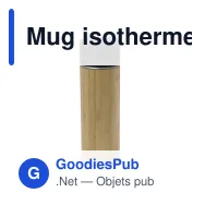 Mug isotherme personnalisable inox et bambou 400 ml avec logo - Flow - Miniature 2