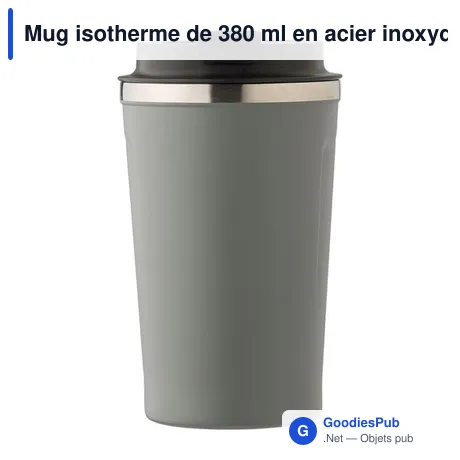 Mug isotherme de 380 ml en acier inoxydable Sofia
