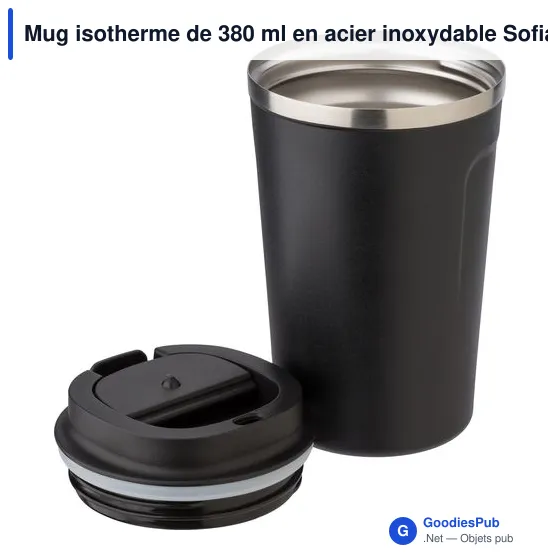 Mug isotherme de 380 ml en acier inoxydable Sofia - Image 3