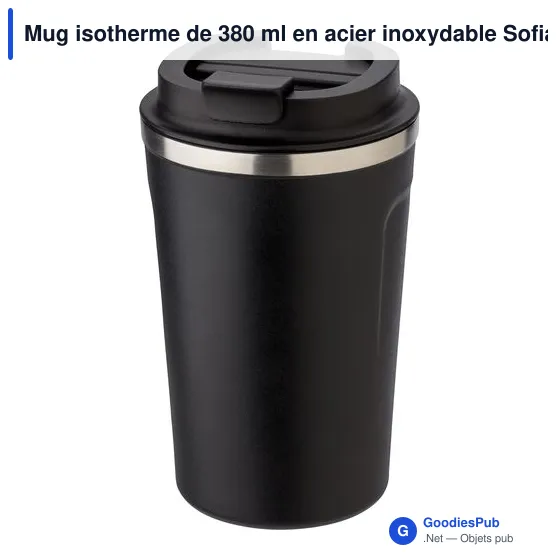 Mug isotherme de 380 ml en acier inoxydable Sofia - Image 6