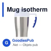 Mug isotherme personnalisable en acier inoxydable avec logo - Miniature 1