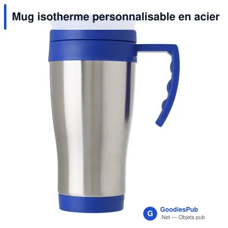 Mug isotherme personnalisable en acier inoxydable avec logo