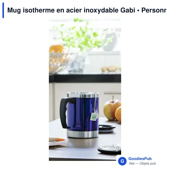 Mug isotherme en acier inoxydable Gabi - Image 3