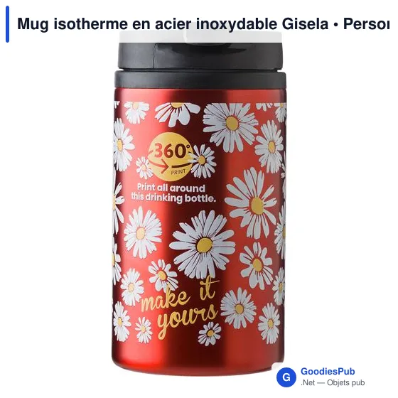 Mug isotherme en acier inoxydable Gisela - Image 8