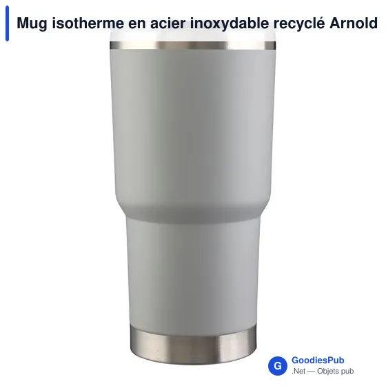 Mug isotherme en acier inoxydable recyclé Arnold - Image 1