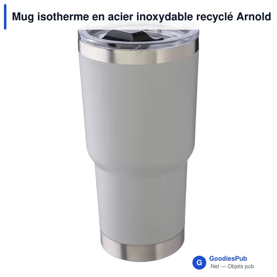 Mug isotherme en acier inoxydable recyclé Arnold - Image 5