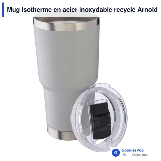 Mug isotherme en acier inoxydable recyclé Arnold - Image 6