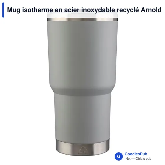 Mug isotherme en acier inoxydable recyclé Arnold - Image 8