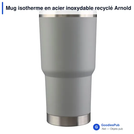 Mug isotherme en acier inoxydable recyclé Arnold - Image 9