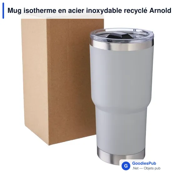 Mug isotherme en acier inoxydable recyclé Arnold - Image 10