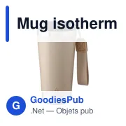 Mug isotherme en acier inoxydable recyclé Kayla - Miniature 1
