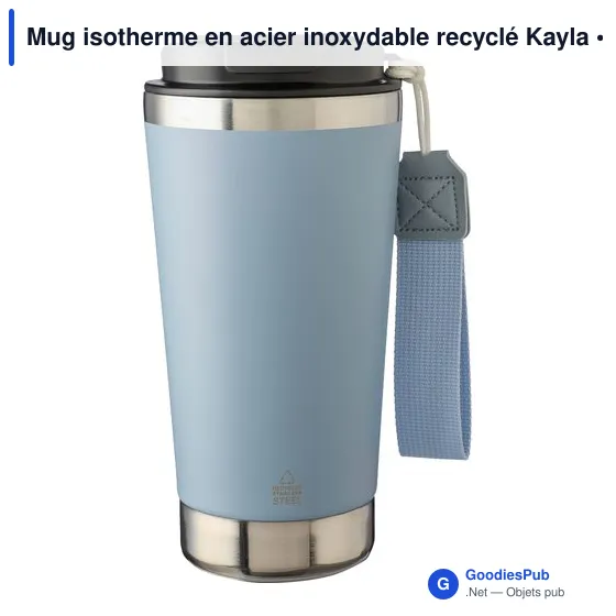 Mug isotherme en acier inoxydable recyclé Kayla - Image 2