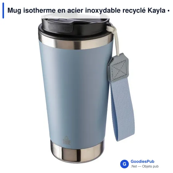 Mug isotherme en acier inoxydable recyclé Kayla - Image 12