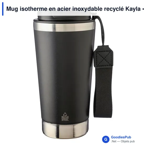 Mug isotherme en acier inoxydable recyclé Kayla - Image 7