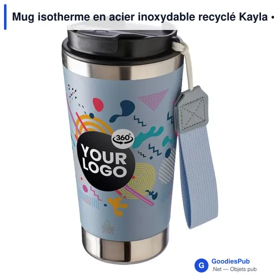 Mug isotherme en acier inoxydable recyclé Kayla - Image 9
