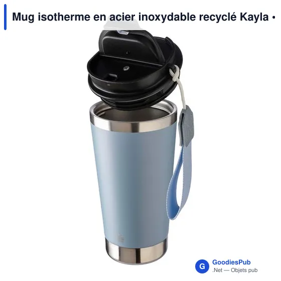 Mug isotherme en acier inoxydable recyclé Kayla - Image 10