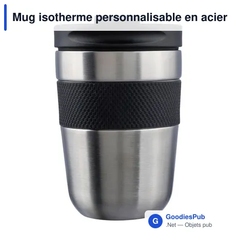 Mug isotherme personnalisable en acier inoxydable - Keithavec logo
