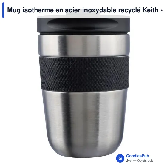 Mug isotherme personnalisable en acier inoxydable - Keithavec logo - Image 1