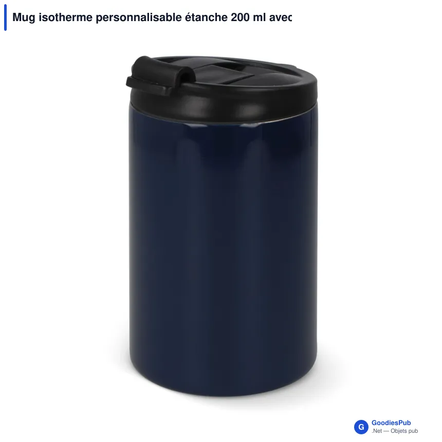 Mug isotherme personnalisable étanche 200 ml avec logo - Inox - Image 2