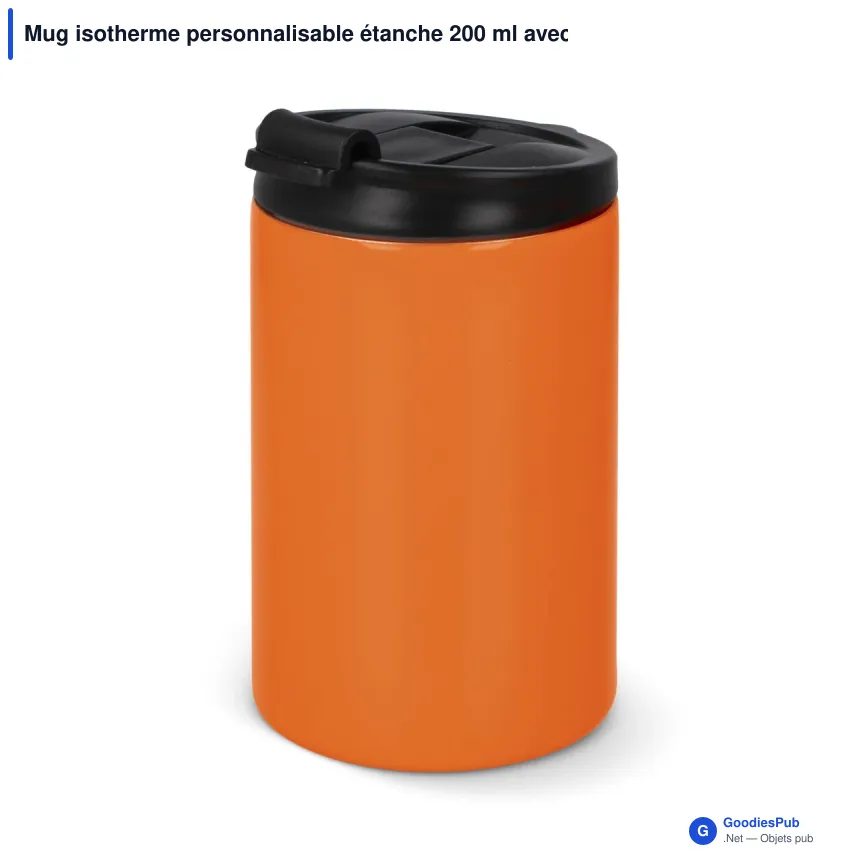 Mug isotherme personnalisable étanche 200 ml avec logo - Inox - Image 4