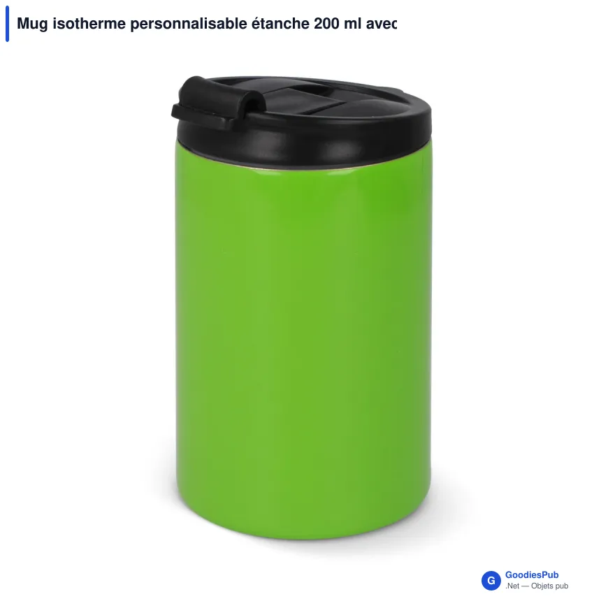 Mug isotherme personnalisable étanche 200 ml avec logo - Inox - Image 6