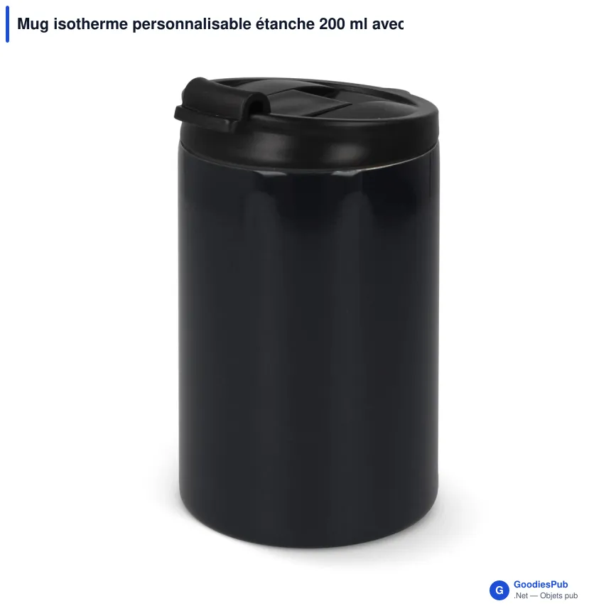 Mug isotherme personnalisable étanche 200 ml avec logo - Inox - Image 7