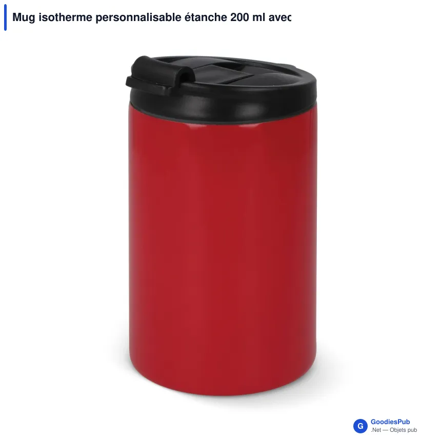 Mug isotherme personnalisable étanche 200 ml avec logo - Inox - Image 8