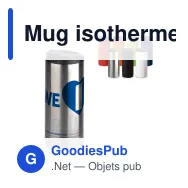 Mug isotherme étanche personnalisable en inox avec logo - 350 ml - Miniature 1