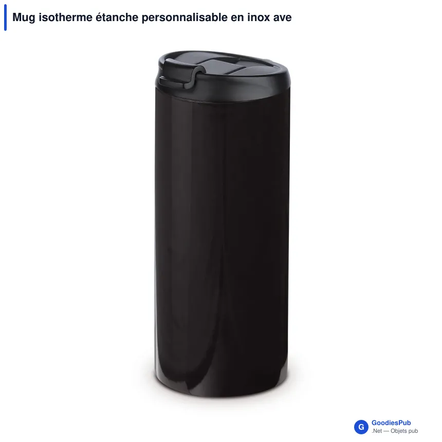 Mug isotherme étanche personnalisable en inox avec logo - 350 ml - Image 2