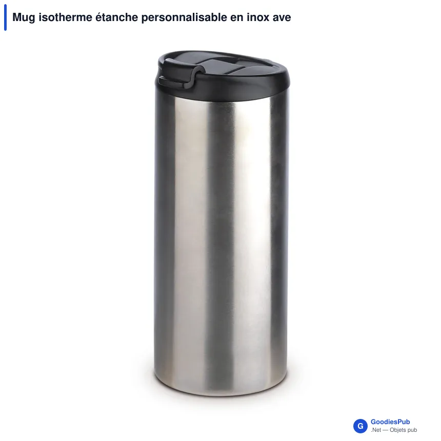 Mug isotherme étanche personnalisable en inox avec logo - 350 ml - Image 3