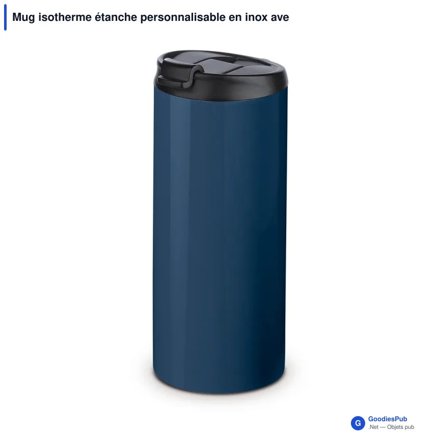 Mug isotherme étanche personnalisable en inox avec logo - 350 ml - Image 4