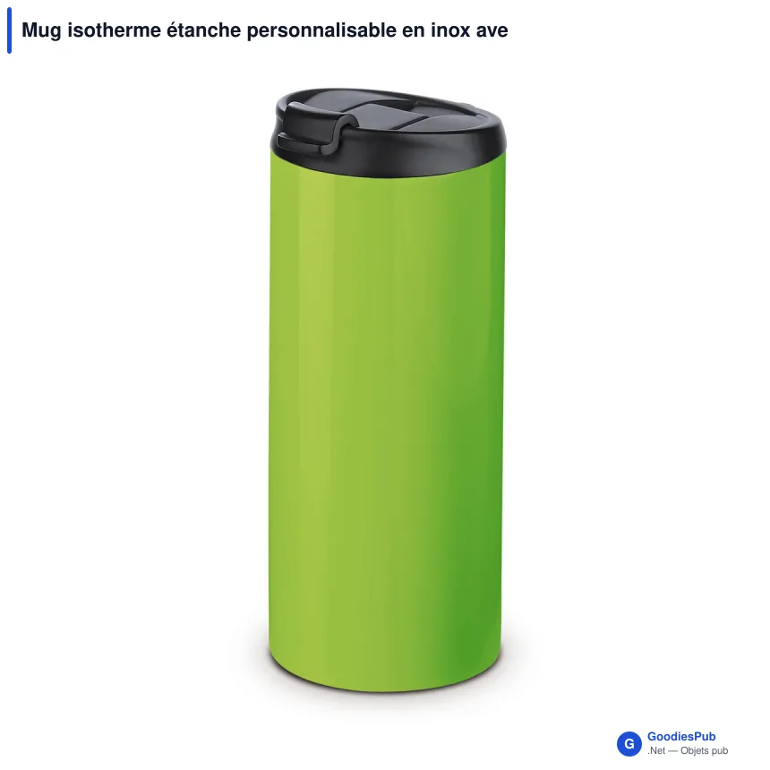 Mug isotherme étanche personnalisable en inox avec logo - 350 ml - Image 5