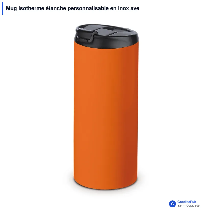Mug isotherme étanche personnalisable en inox avec logo - 350 ml - Image 6