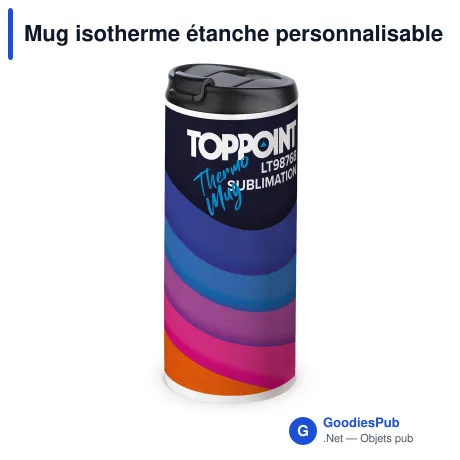 Mug isotherme étanche personnalisable en sublimation avec logo - 350 ml