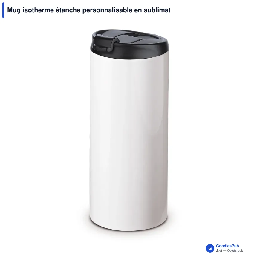 Mug isotherme étanche personnalisable en sublimation avec logo - 350 ml - Image 2
