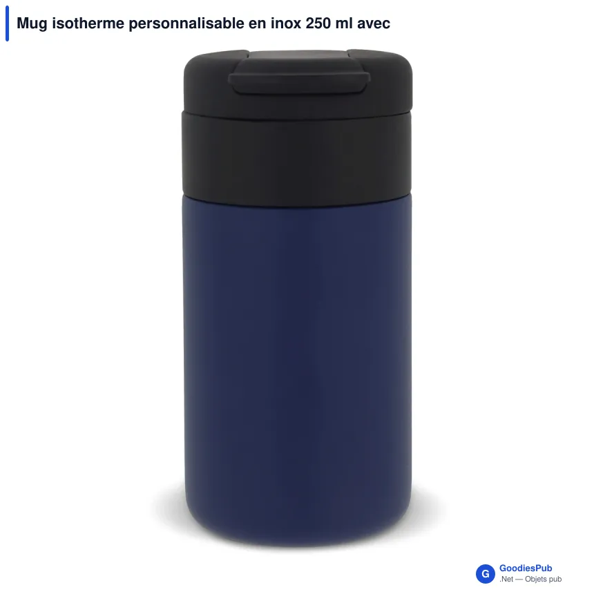 Mug isotherme personnalisable en inox 250 ml avec logo - Flow - Image 2