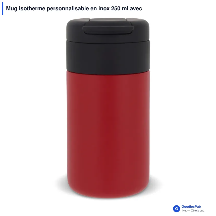 Mug isotherme personnalisable en inox 250 ml avec logo - Flow - Image 3